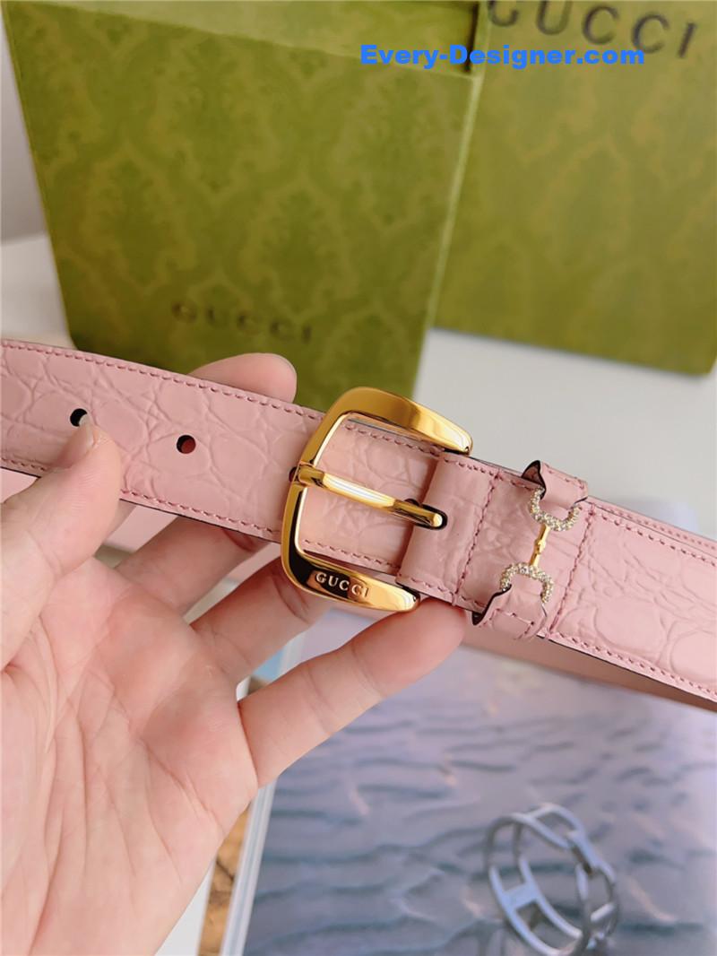 Gvc*1 print embossed leather belt