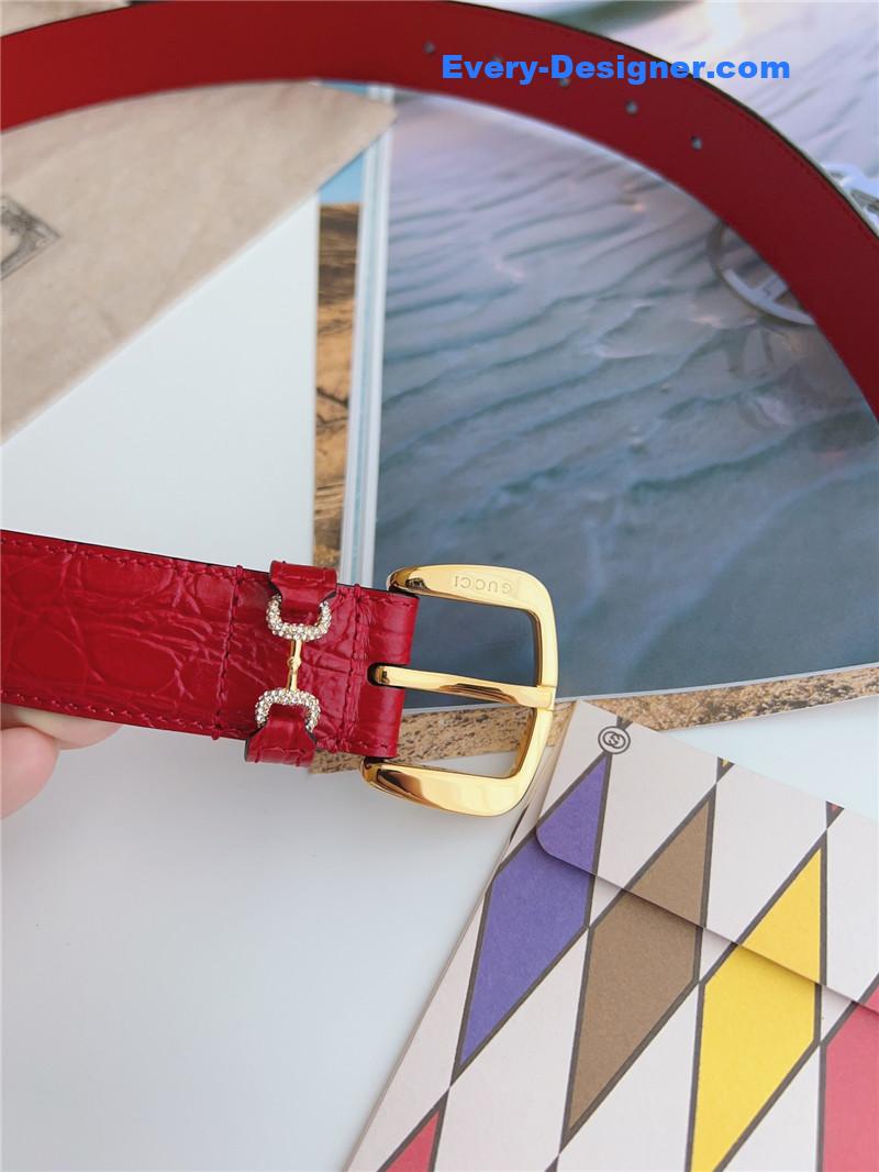 Gvc*1 print embossed leather belt