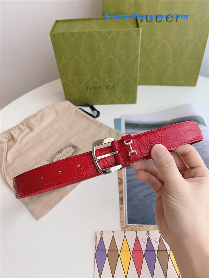 Gvc*1 print embossed leather belt