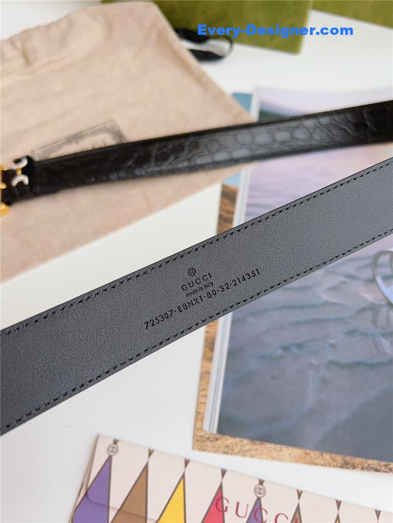 Gvc*1 print embossed leather belt