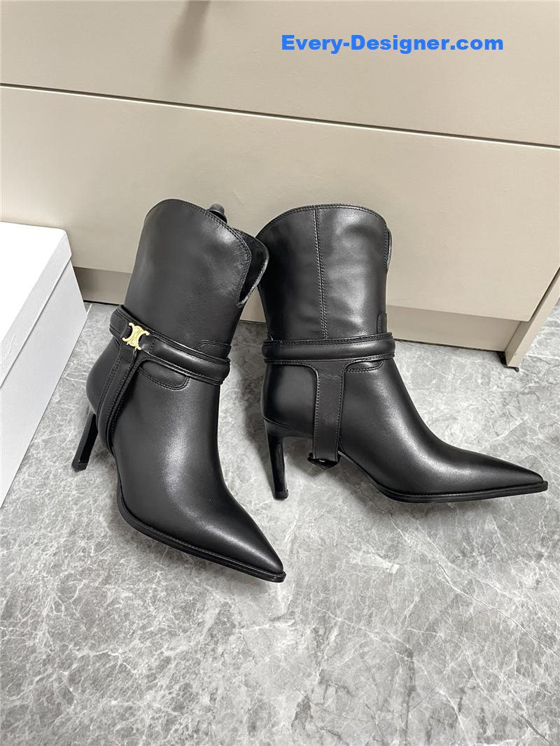 Ce1i*e autumn and winter new retro arc de triomphe ankle boots