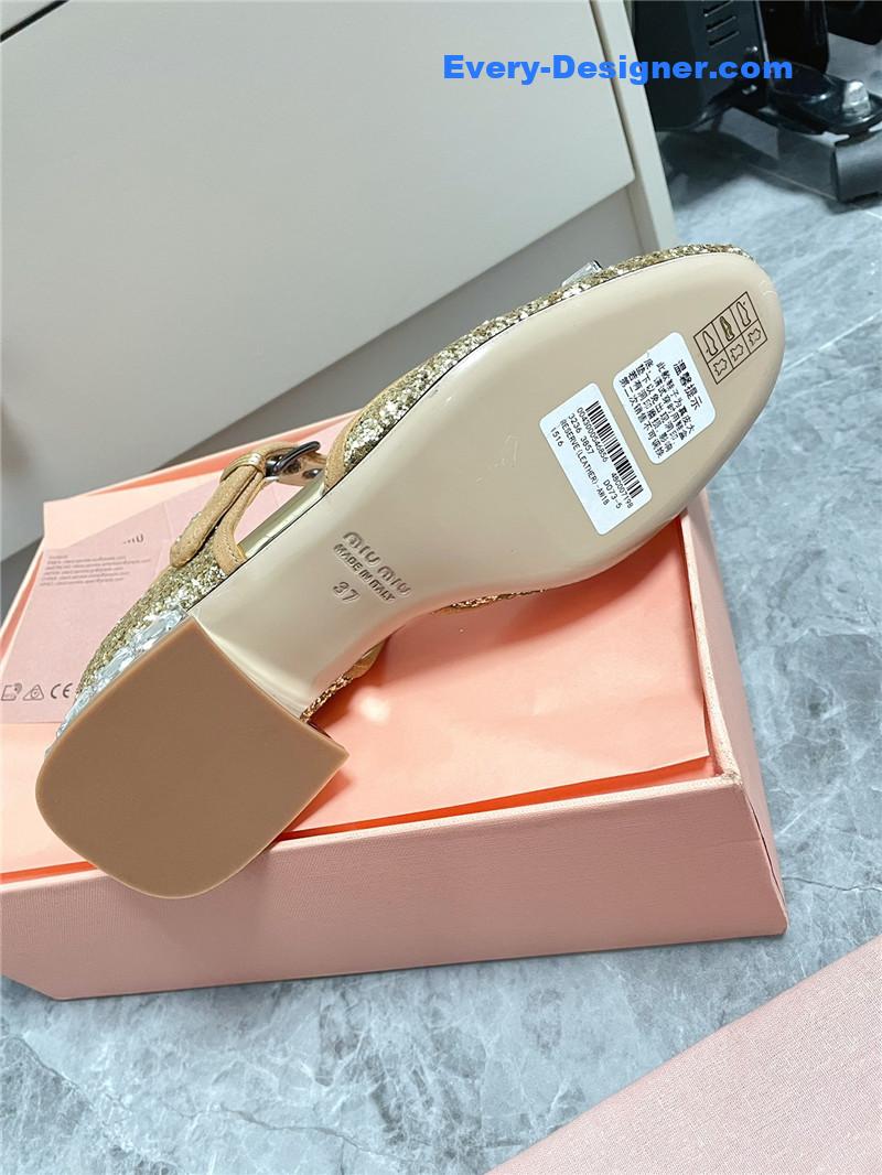 M1um1u mary jane rhinestone heels