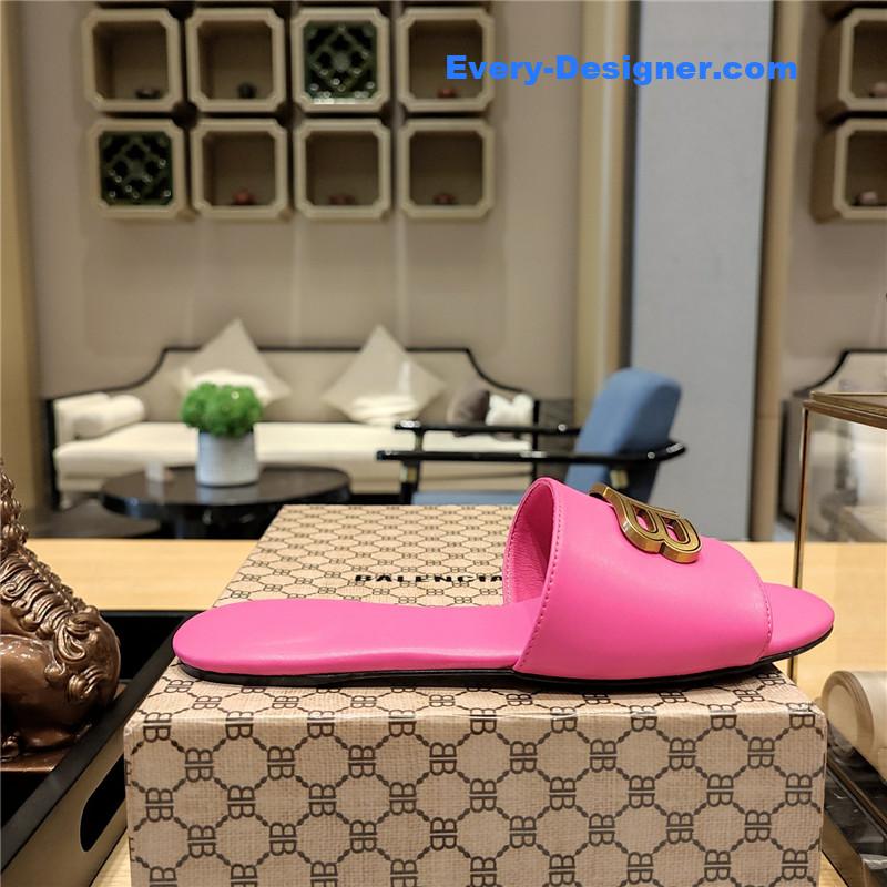 Ba1en*iaga flat heel round toe slide side slides