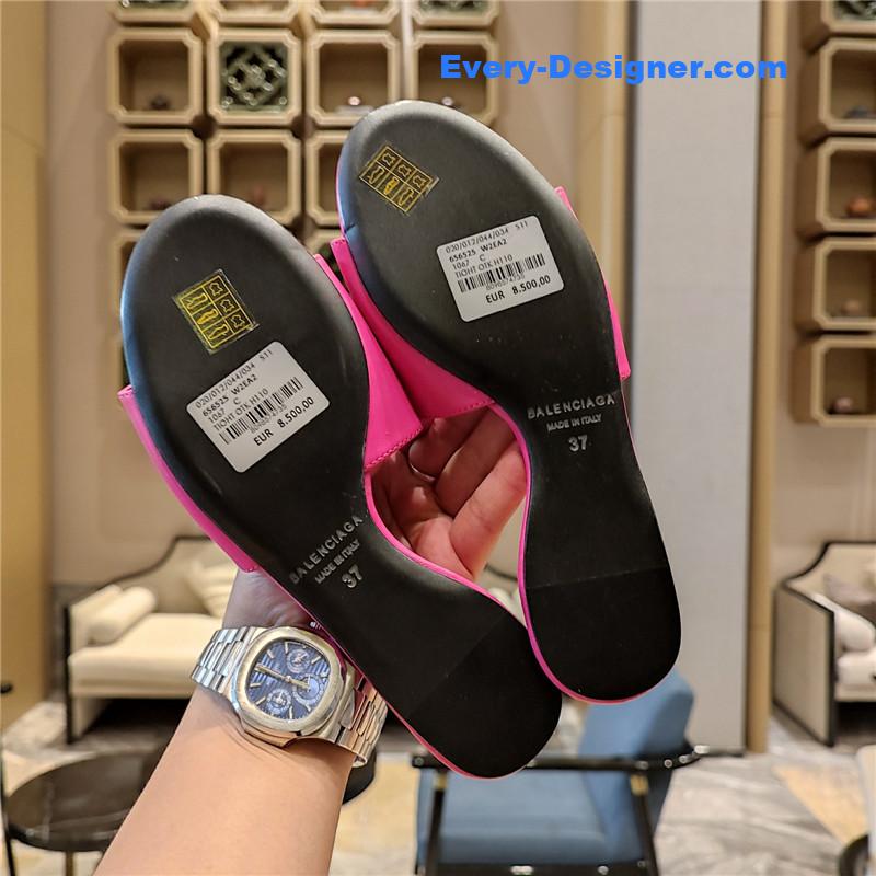 Ba1en*iaga flat heel round toe slide side slides