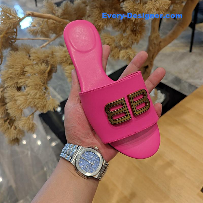 Ba1en*iaga flat heel round toe slide side slides