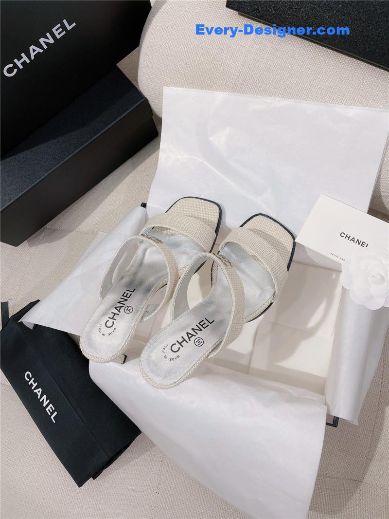 CC double C word with high-heeled sandals and slippers
