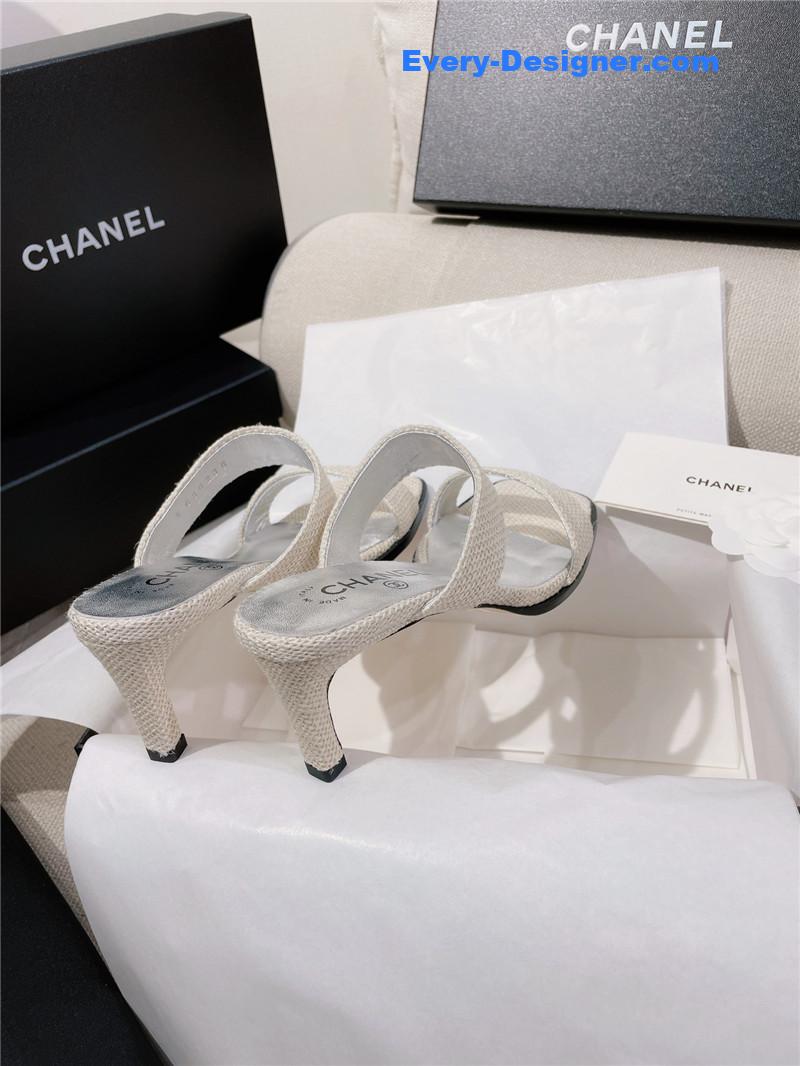 CC double C word with high-heeled sandals and slippers