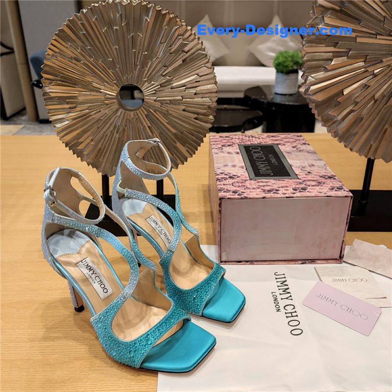 j1m*y ch00 blue color block hot D1am0nd wedding shoes