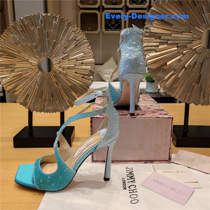 j1m*y ch00 blue color block hot D1am0nd wedding shoes