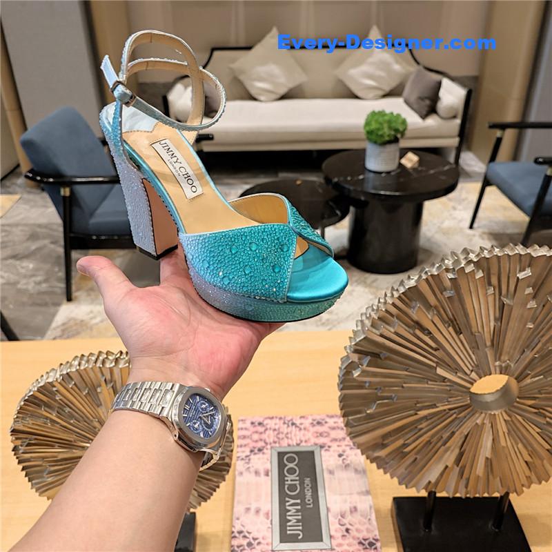 j1m*y ch00 blue color block hot D1am0nd wedding shoes
