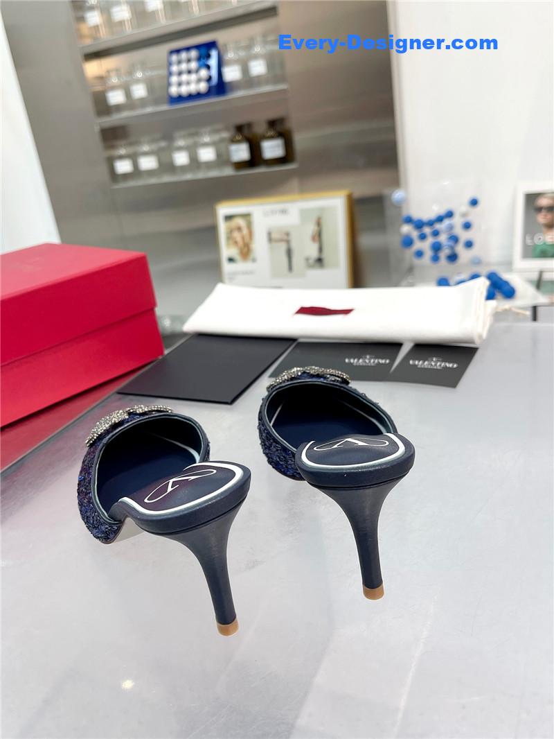 Va1e*ntin0 new sequin version v buckle classic slippers