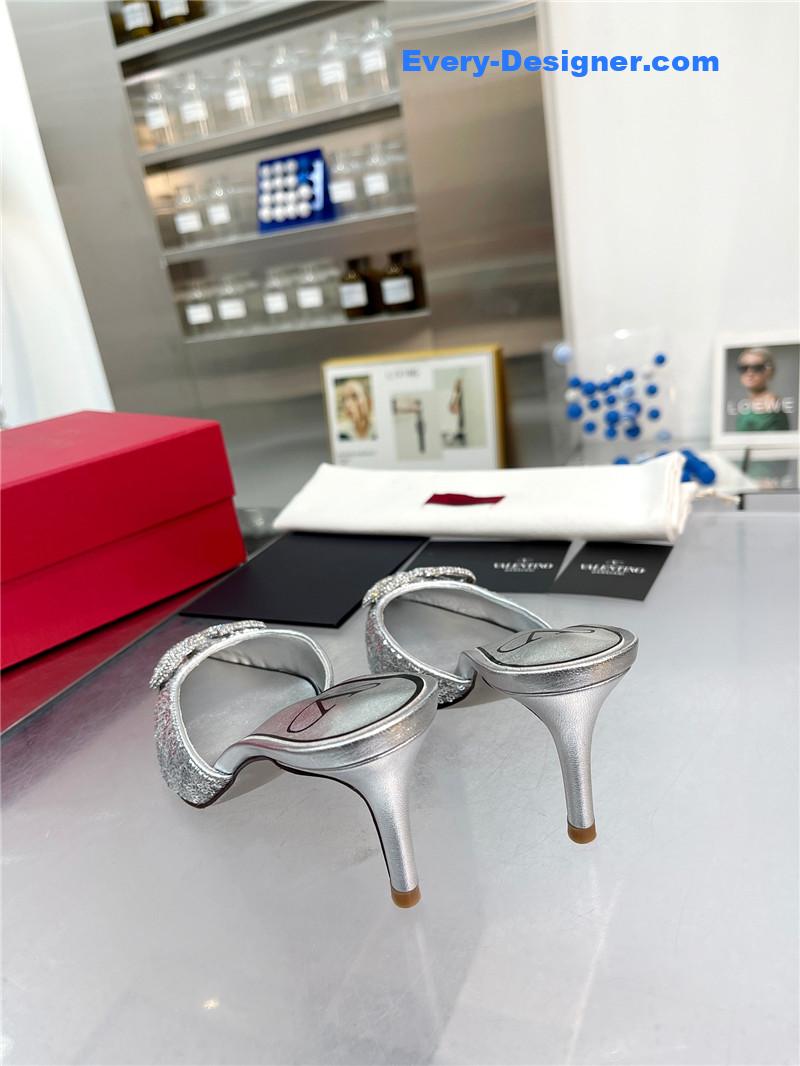 Va1e*ntin0 new sequin version v buckle classic slippers