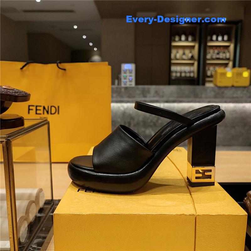 F**di block heel sandals