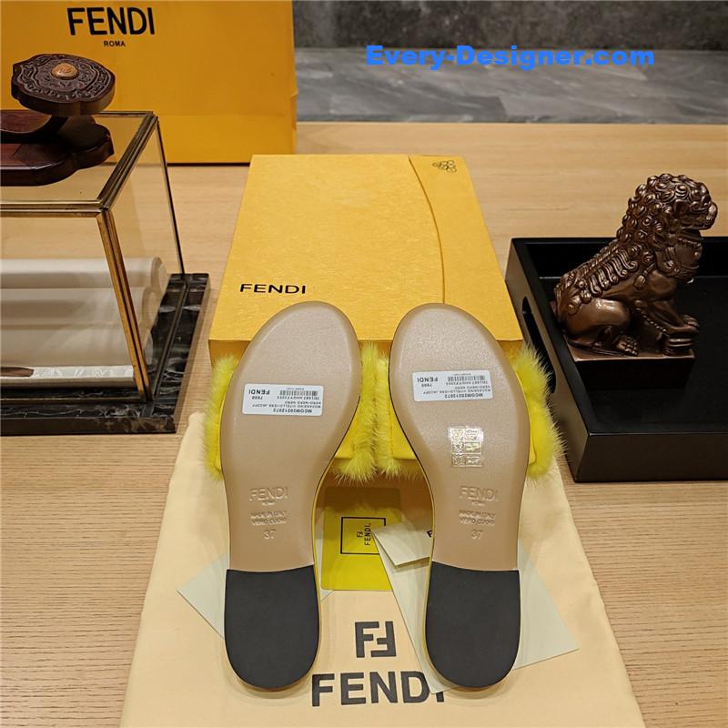 F**di flat fur slippers