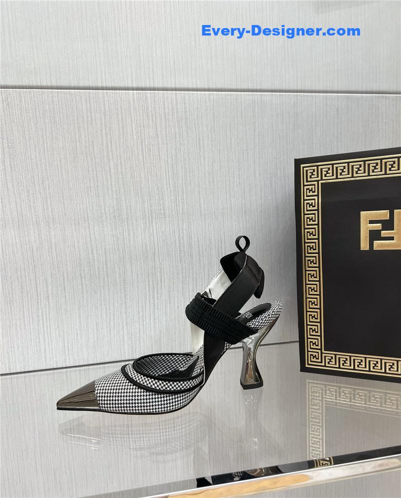 F**di classic houndstooth jacquard pumps