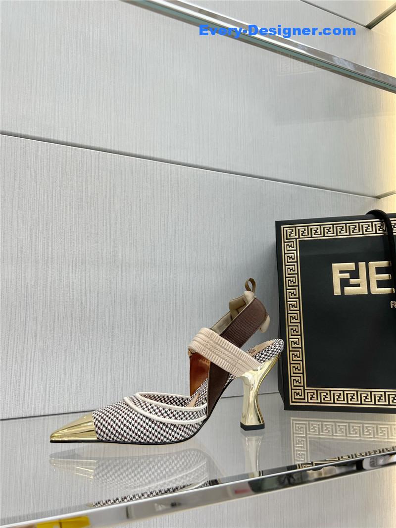 F**di classic houndstooth jacquard pumps