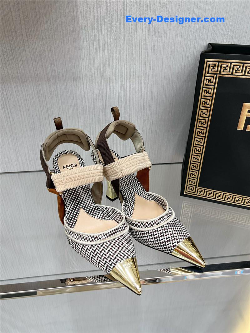 F**di classic houndstooth jacquard pumps