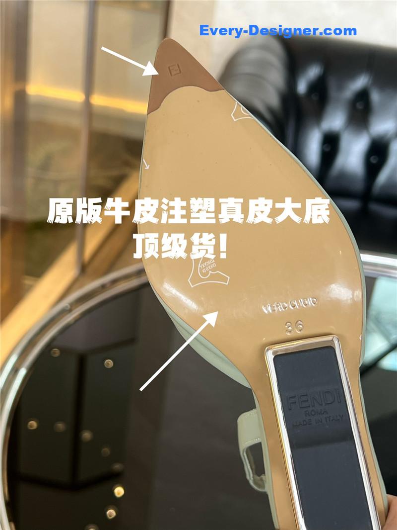 F**di f-shaped three-dimensional heel pumps