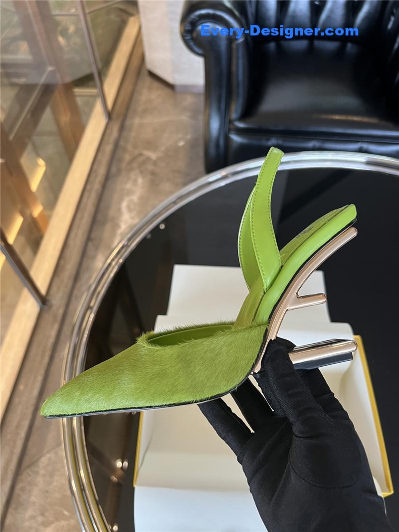F**di horsehair slingback high heels