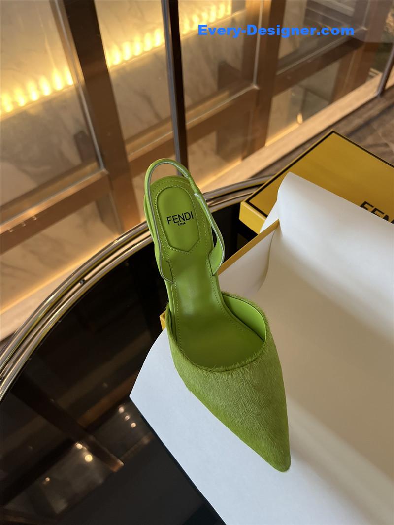 F**di horsehair slingback high heels