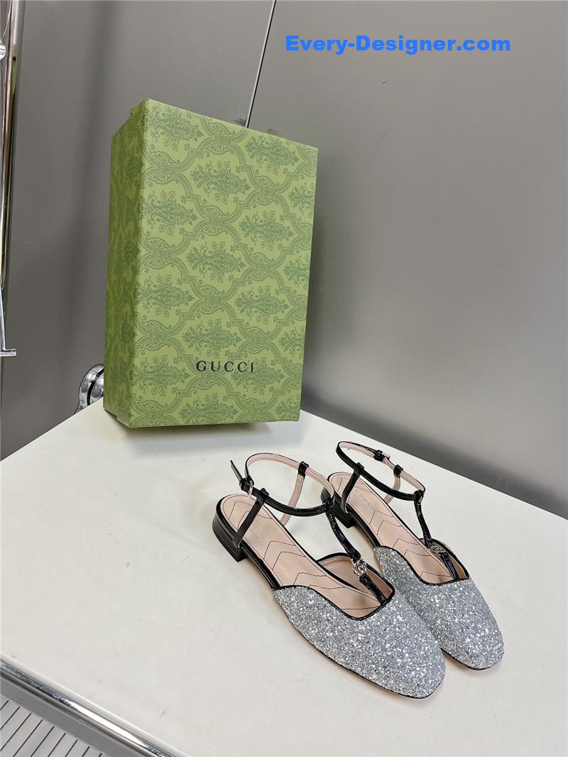 Gvc*1 double g hardware buckle embellished sandals