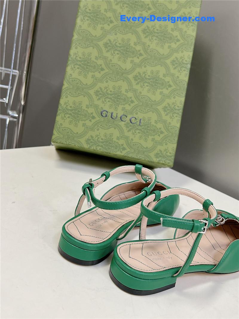 Gvc*1 double g hardware buckle embellished sandals