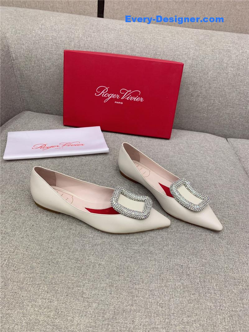 roger vivier classic D1am0nd buckle silk pumps