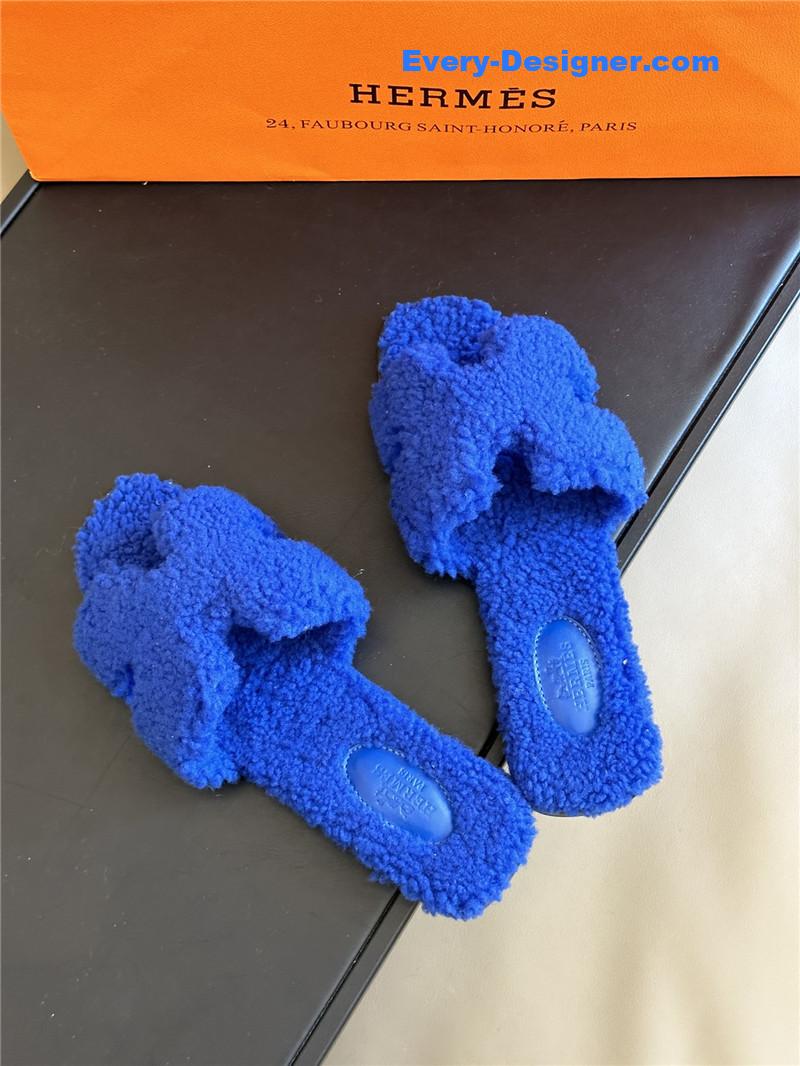 H**me5 chypre blue teddy fleece slippers