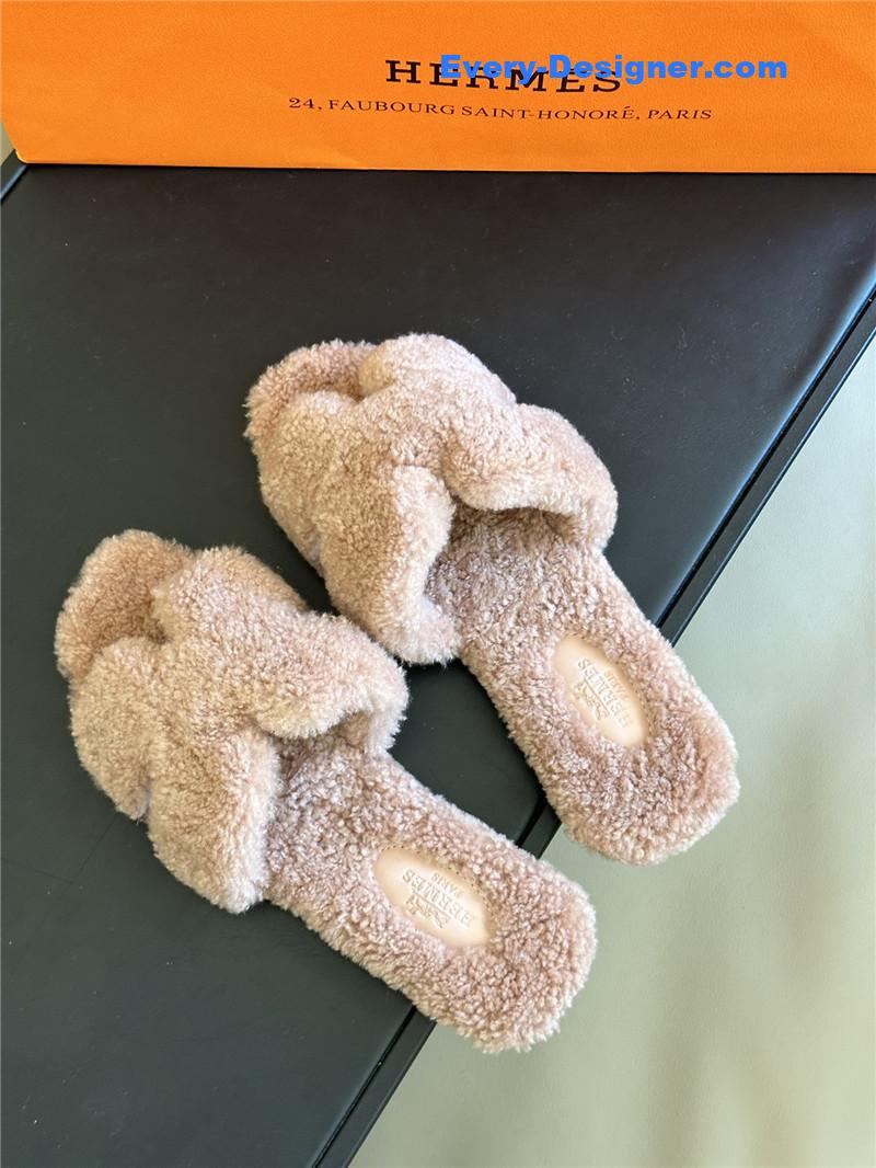 H**me5 fur roll cake hair h slippers