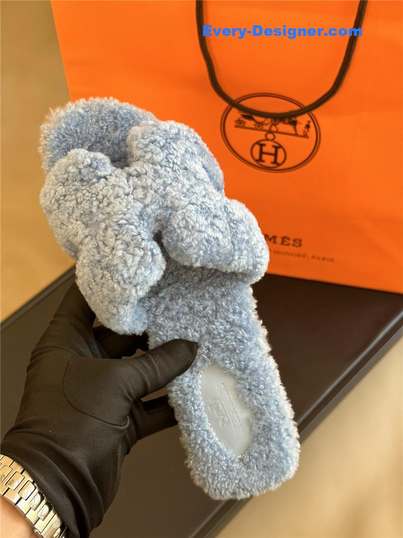 H**me5 fur roll cake hair h slippers