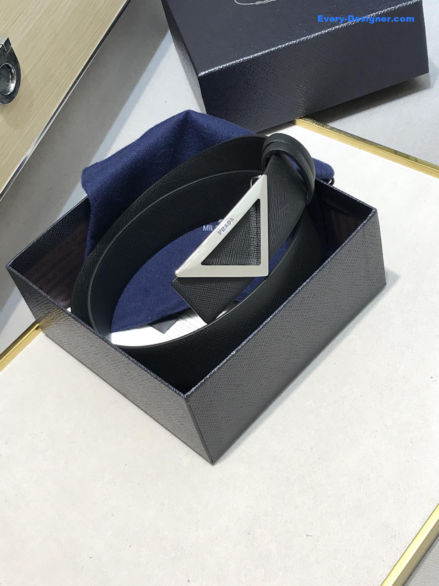 Pra*a saffiano leather belt