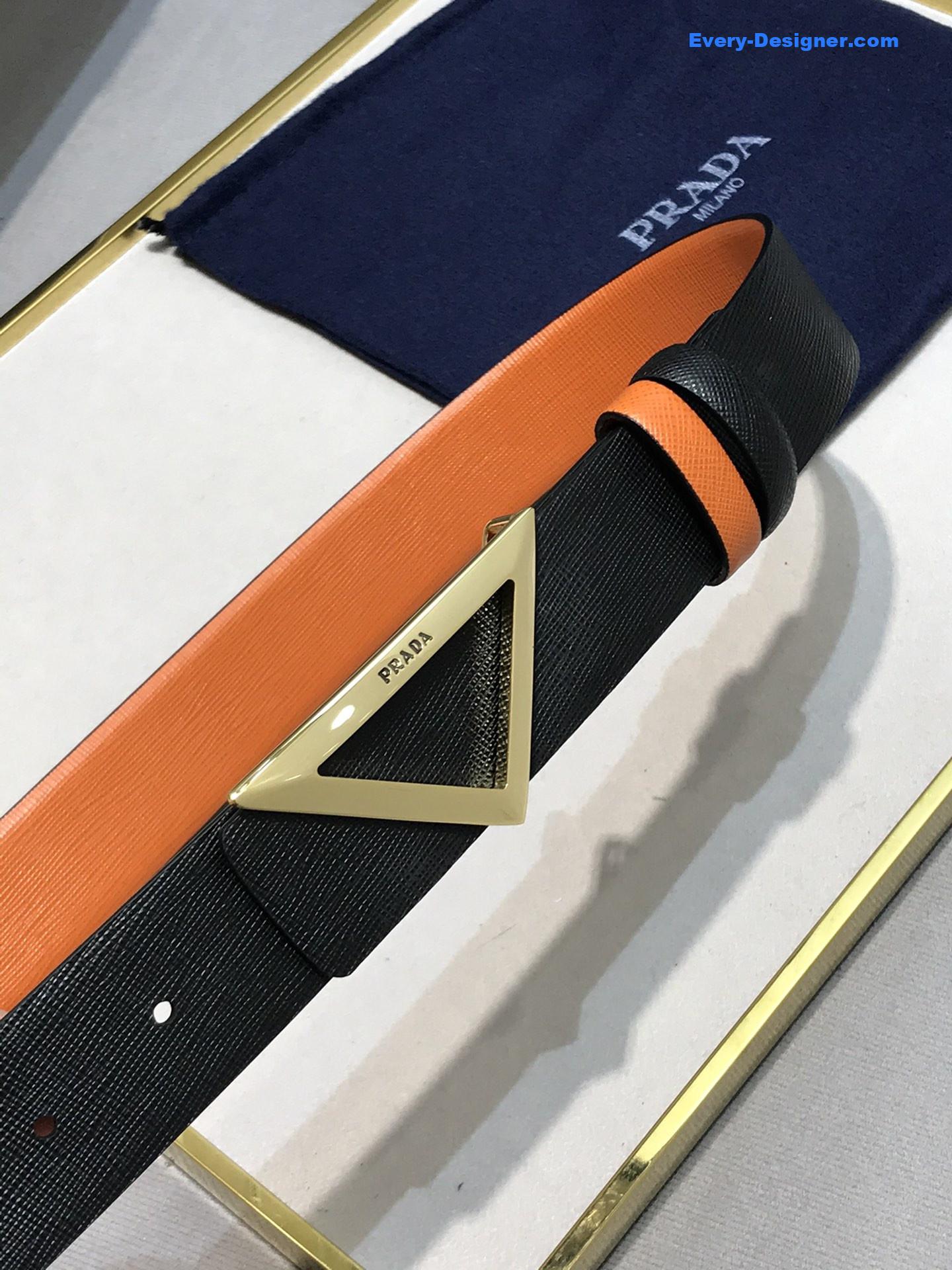 Pra*a saffiano leather belt