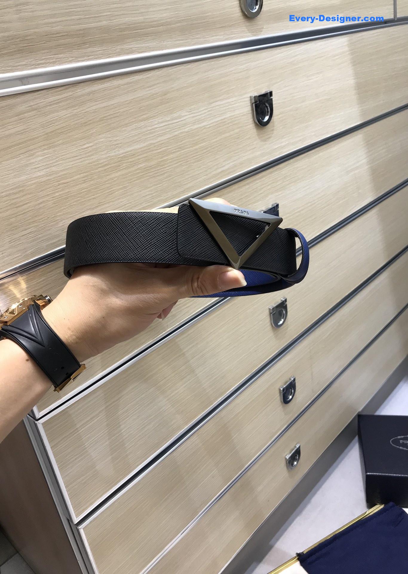 Pra*a saffiano leather belt