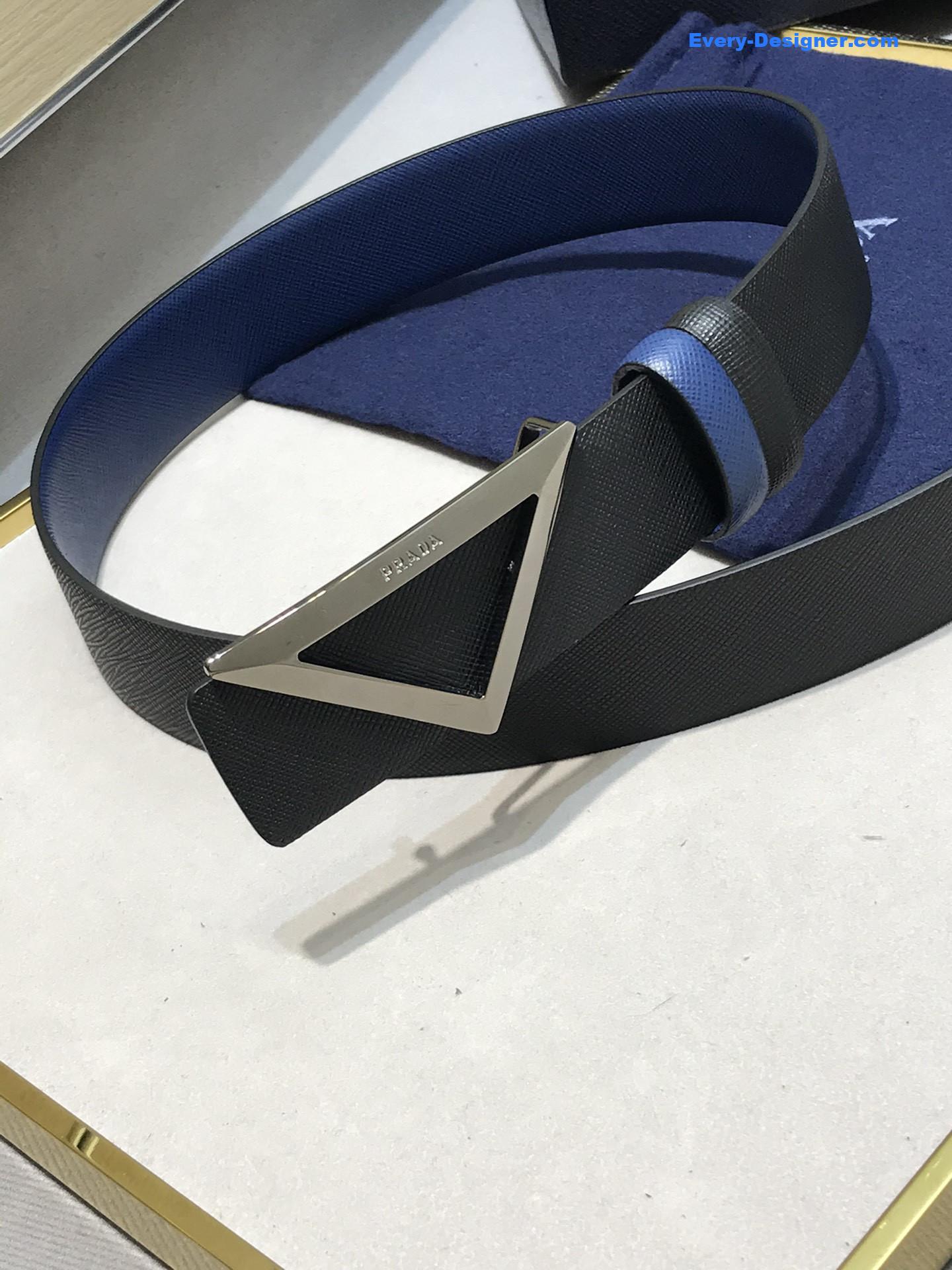 Pra*a saffiano leather belt