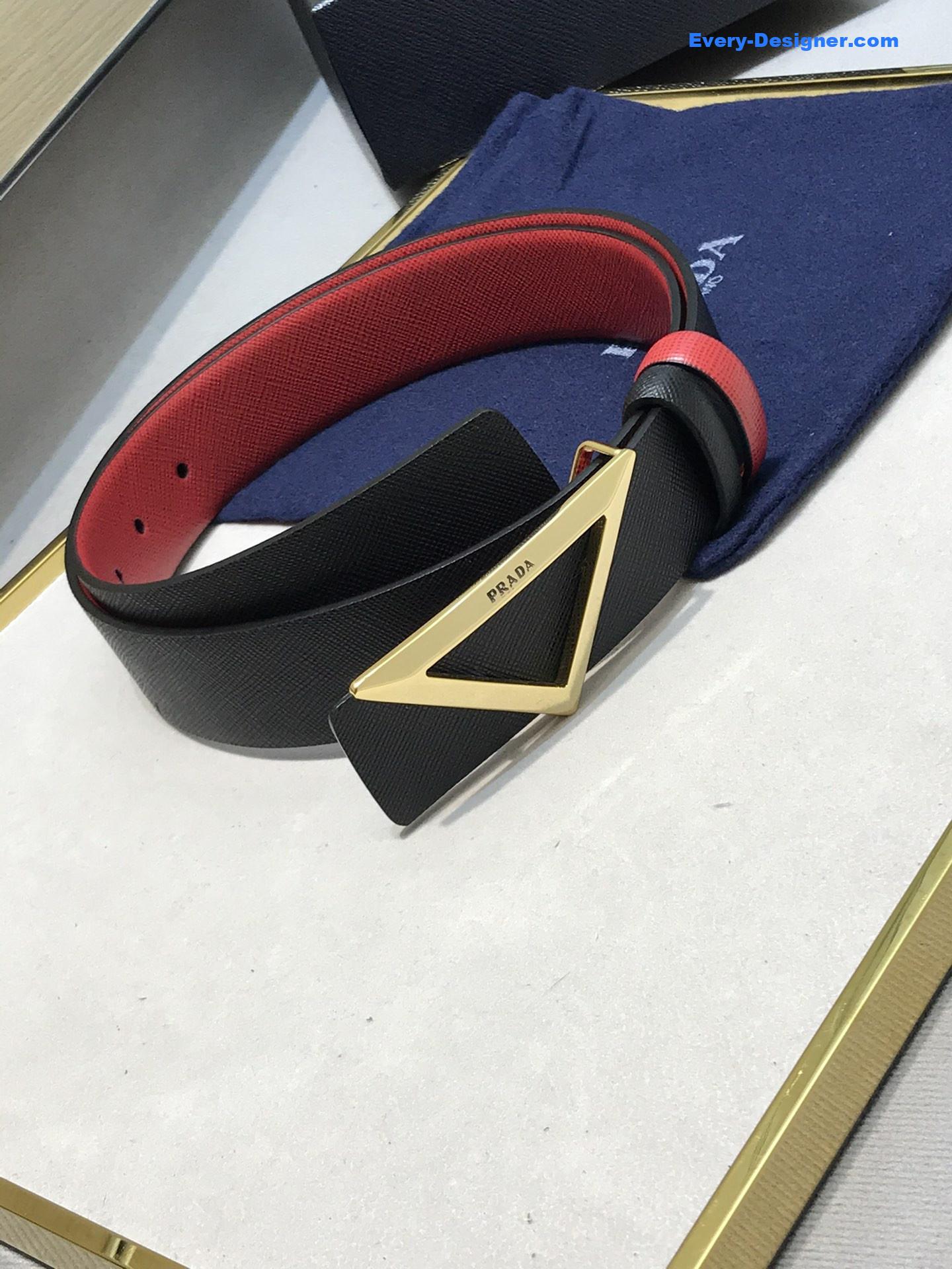 Pra*a saffiano leather belt