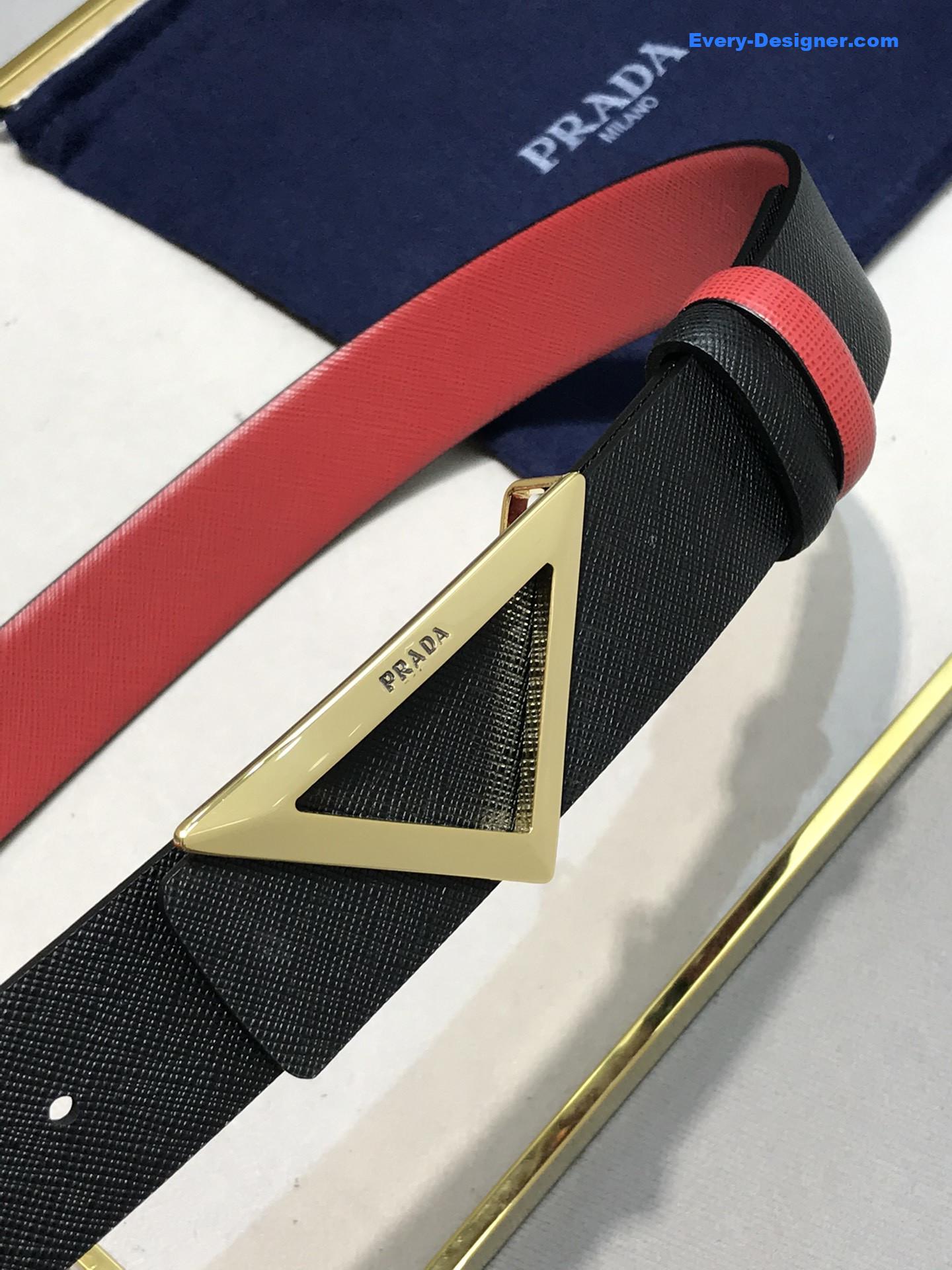 Pra*a saffiano leather belt