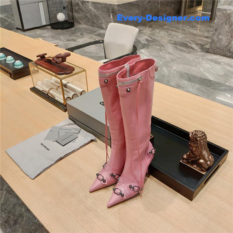 Ba1en*iaga lemon point toe side zip tall boots