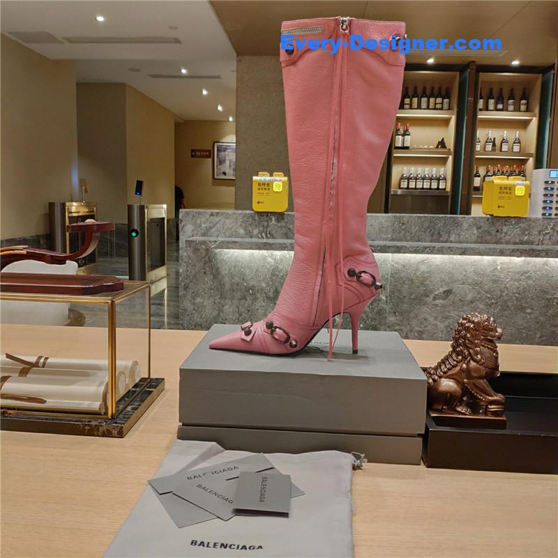 Ba1en*iaga lemon point toe side zip tall boots