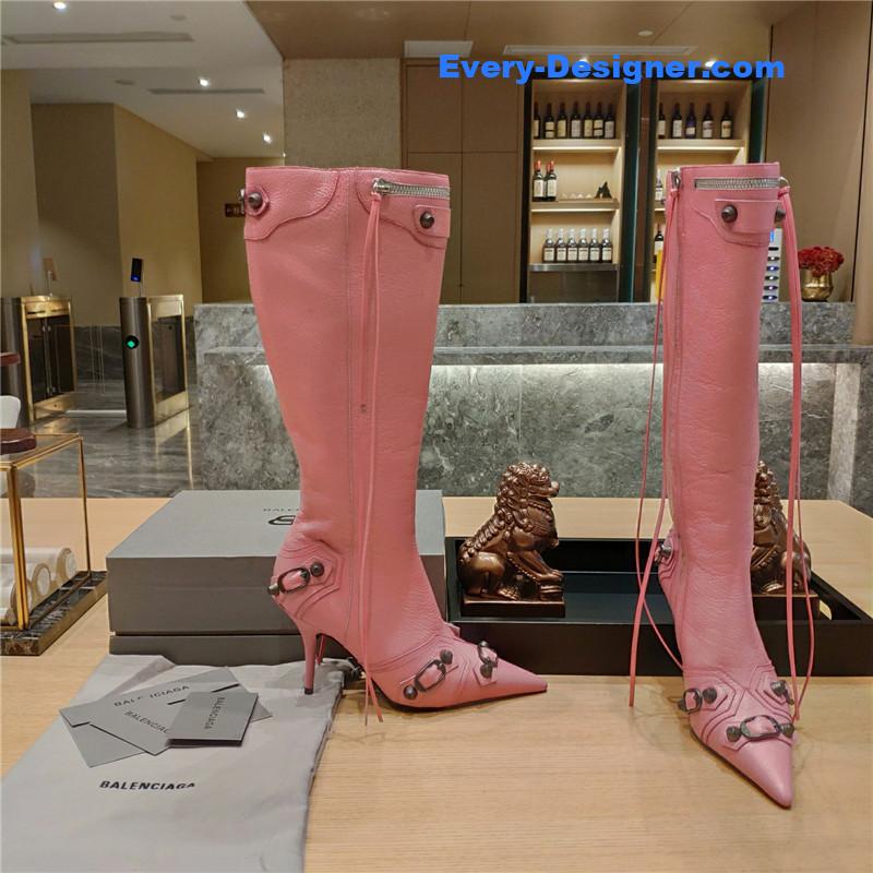 Ba1en*iaga lemon point toe side zip tall boots