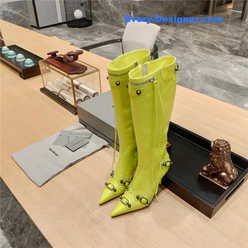 Ba1en*iaga lemon point toe side zip tall boots