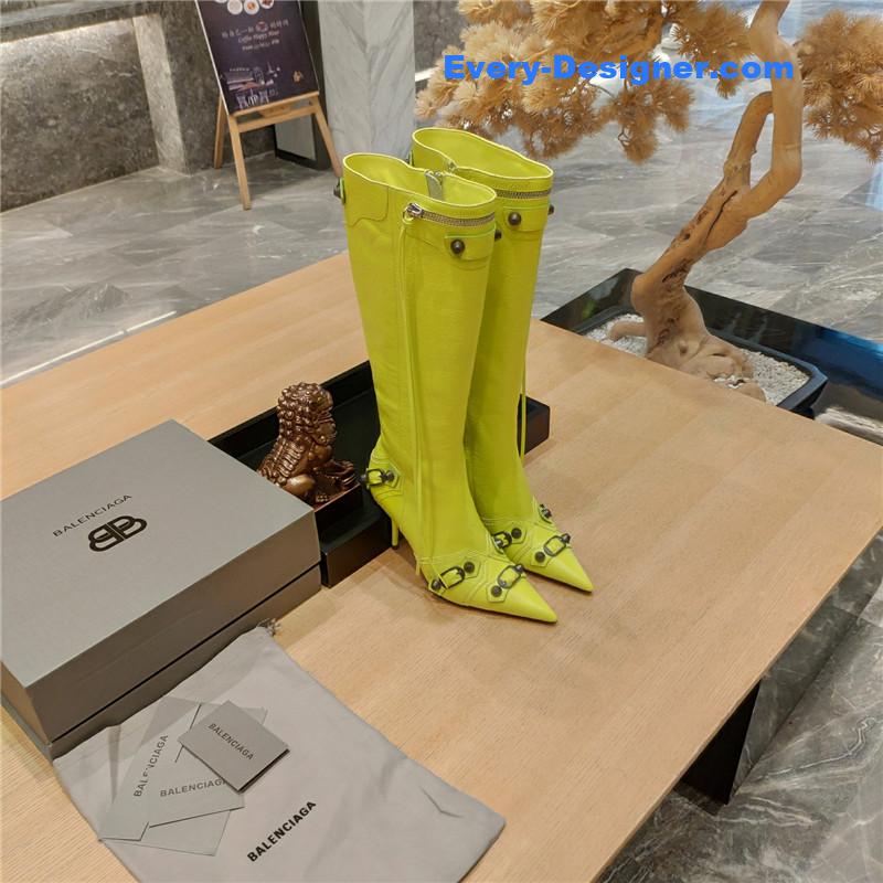 Ba1en*iaga lemon point toe side zip tall boots