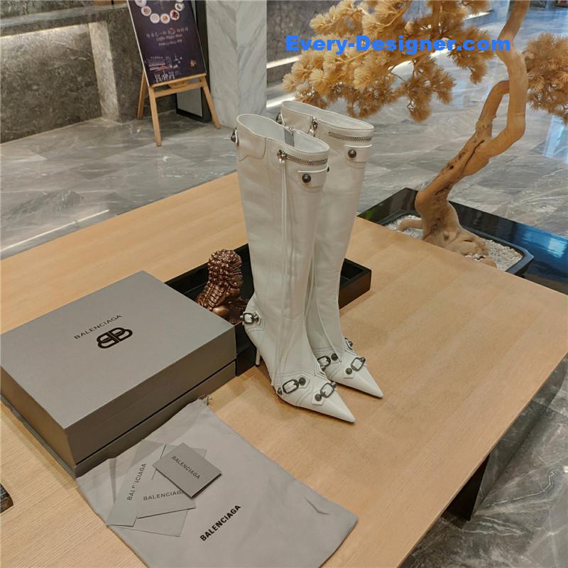 Ba1en*iaga lemon point toe side zip tall boots