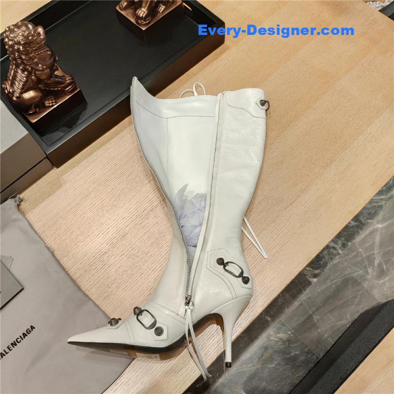 Ba1en*iaga lemon point toe side zip tall boots