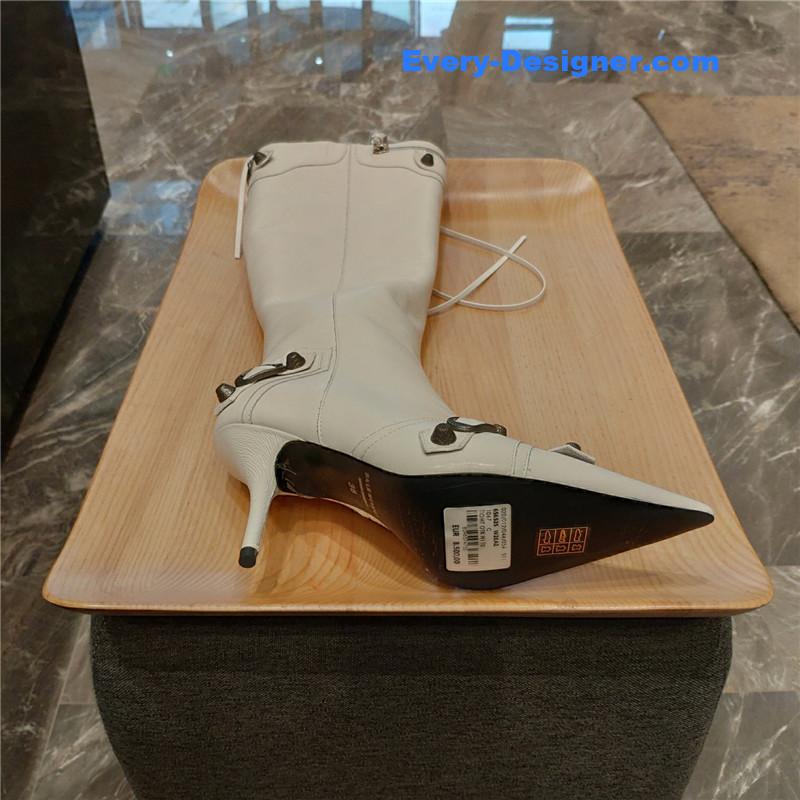 Ba1en*iaga lemon point toe side zip tall boots