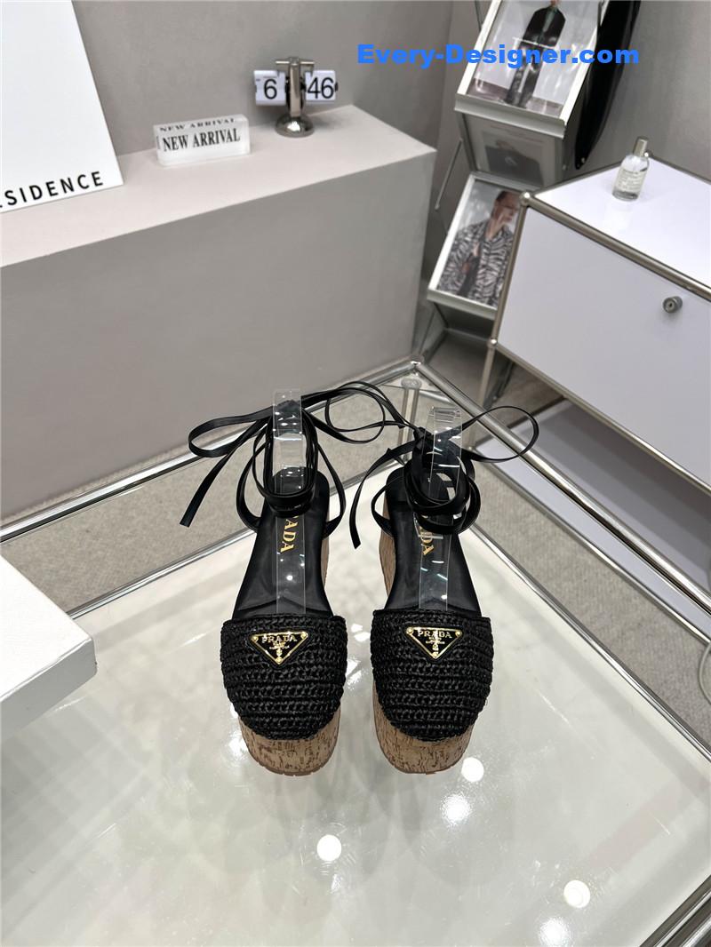Pra*a woven platform strappy sandals