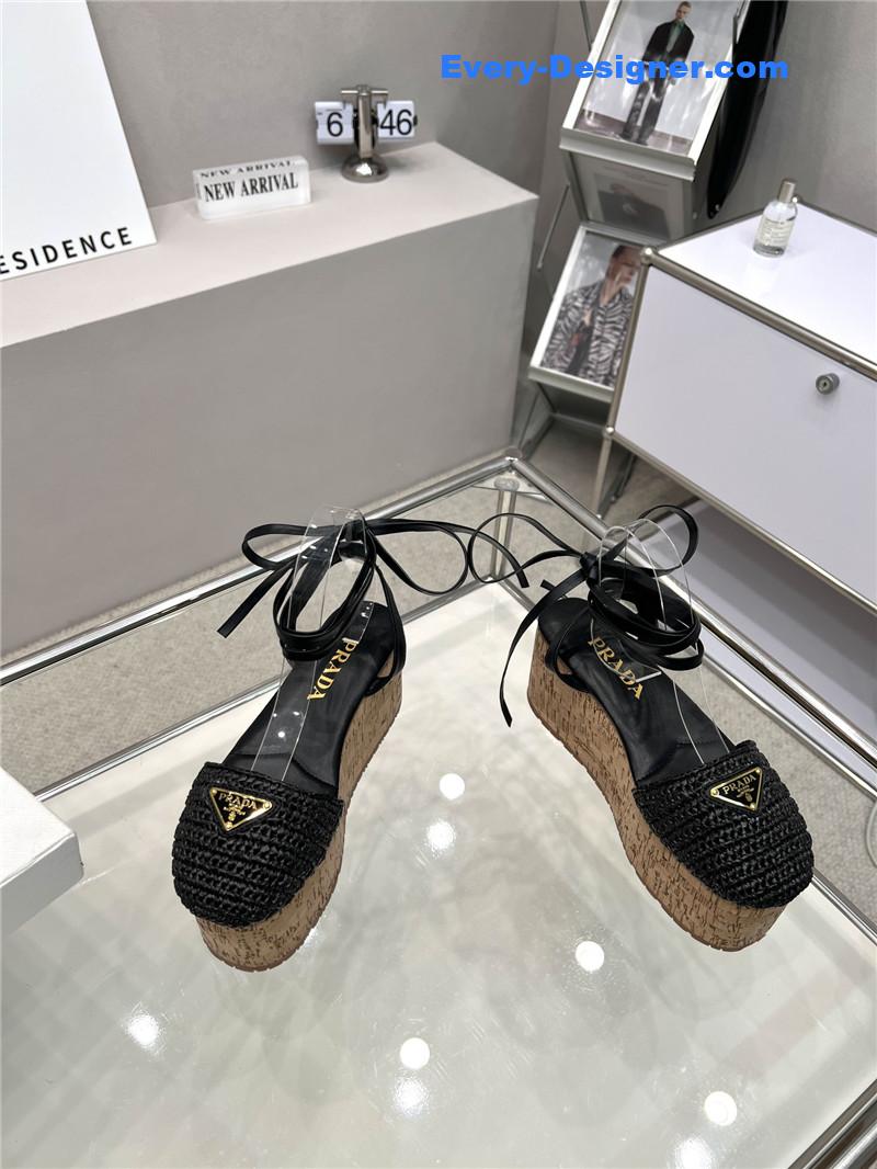 Pra*a woven platform strappy sandals