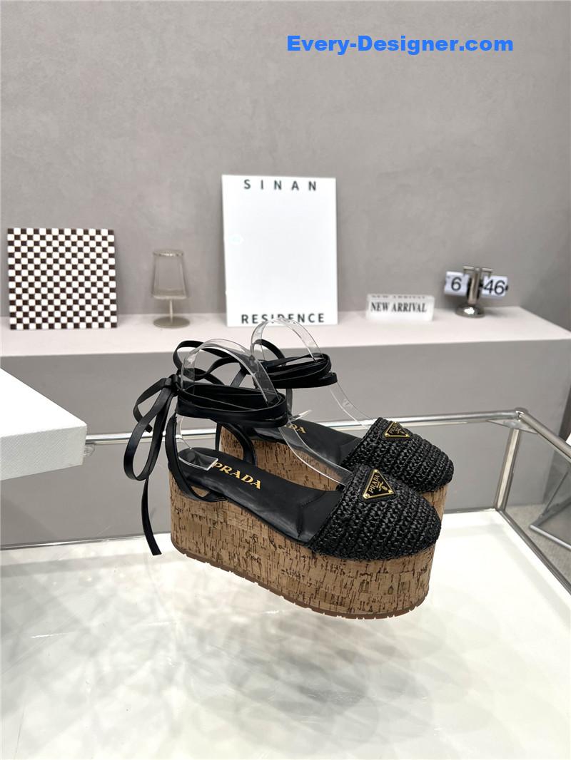 Pra*a woven platform strappy sandals