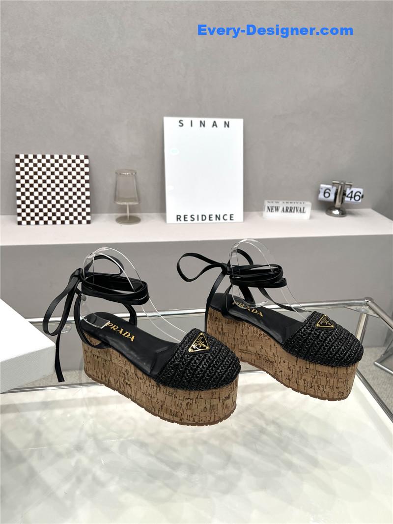 Pra*a woven platform strappy sandals