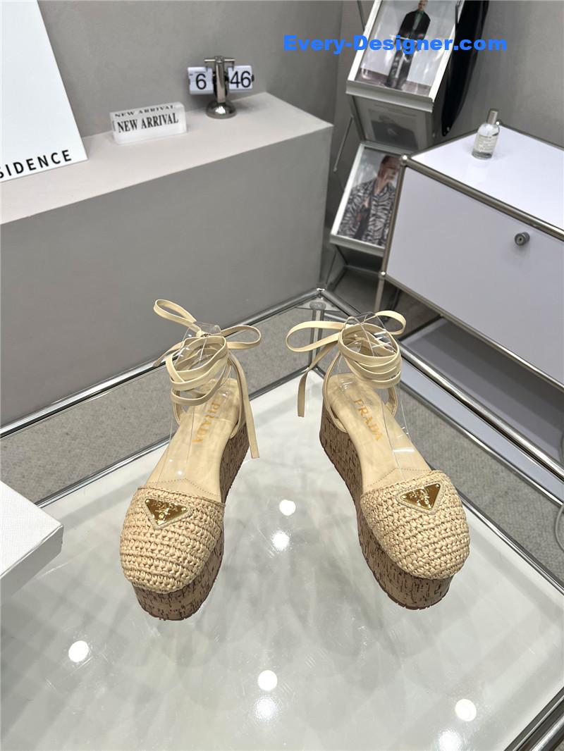 Pra*a woven platform strappy sandals