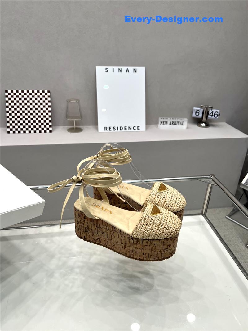 Pra*a woven platform strappy sandals